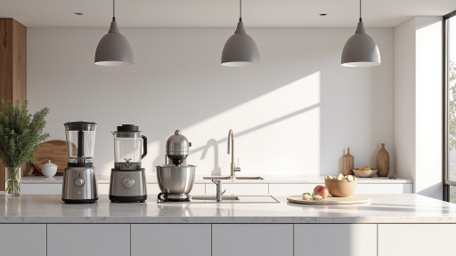 精美的厨房用具和家居装饰品摆放展示，体现现代家居设计理念